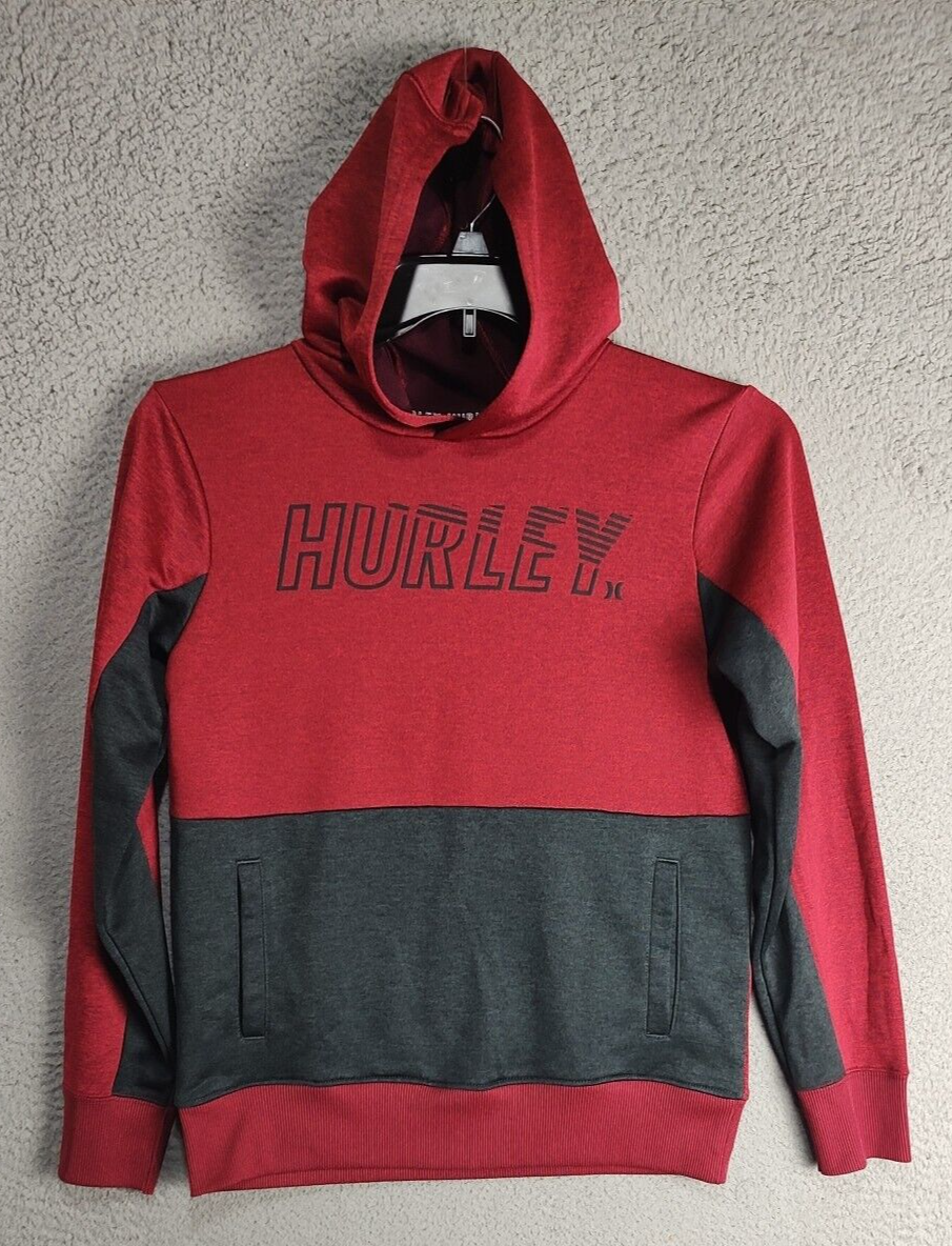 HURLEY Sweatshirt Womens Large 12 14 Red Rust Hoodie Active Long
