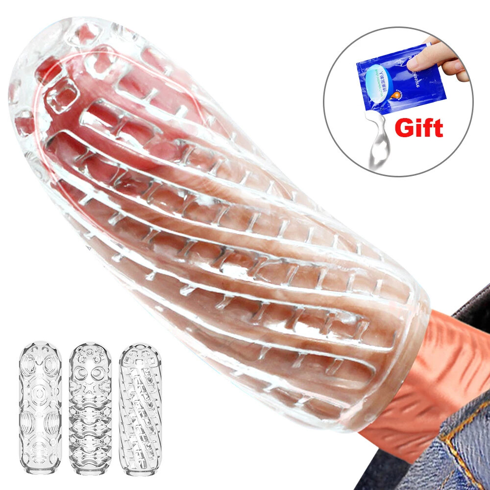 Soft Male-Masturbator Clear Pocket Pussy Alien Realistic Oral Sex-Toy-For- Men
