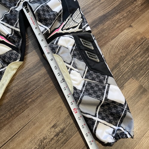 Fly Racing Pants Girls 24 Dirt Bike Motocross Kinetic Black White Nice - Picture 5 of 6