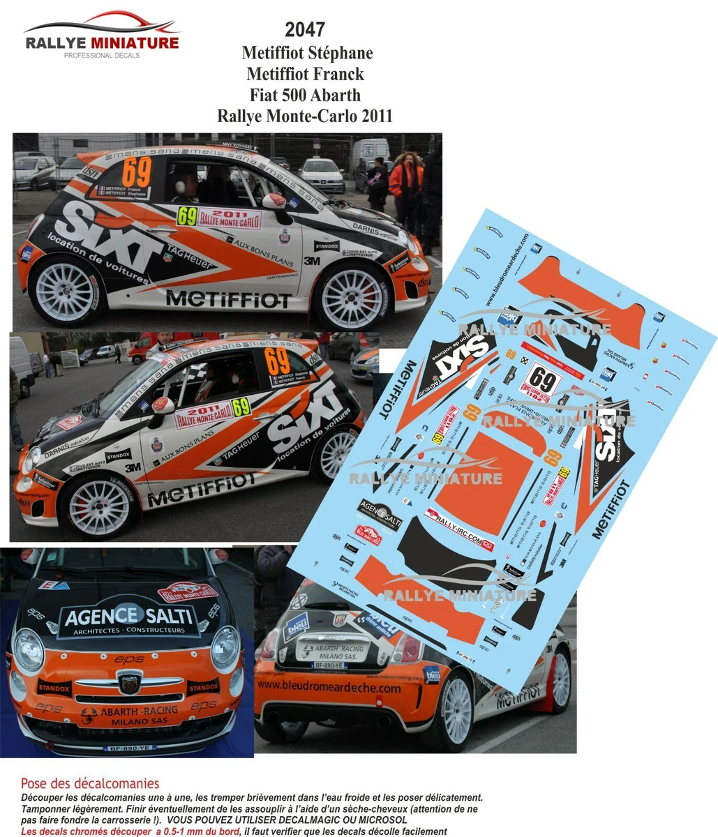 DECALS 1/43 RENAULT Clio Mauffrey Rallye Monte Carlo 2010 Rally