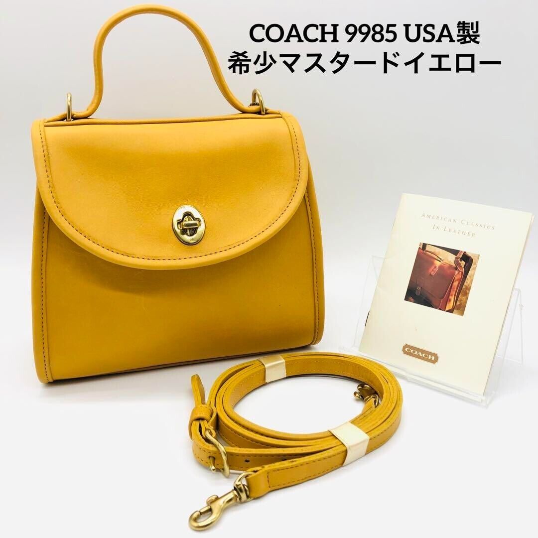 OLD COACH Regina 9985 Hand Bag Shoulder Bag Mustard Yellow OLD COACH Regina 9985 Hand Bag Shoulder Bag Mustard Yellow