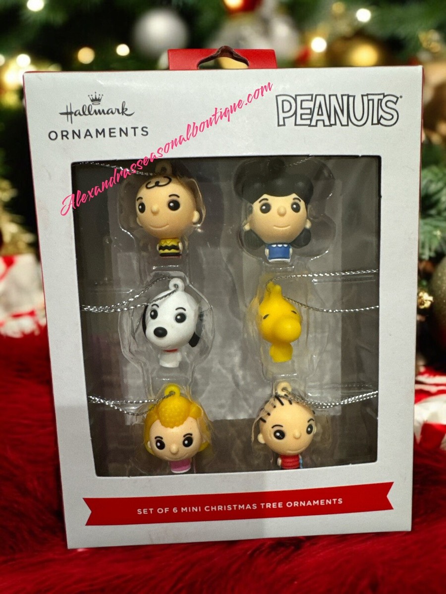 Hallmark Peanuts Snoopy, And Gang Set of 6 Mini Christmas Tree