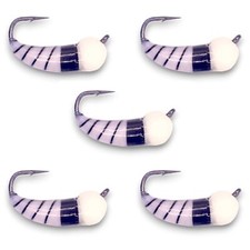 Kenders WHITE BLACK TUNGSTEN AKUA JIG SKUD (5 PACK) Panfish Jigs