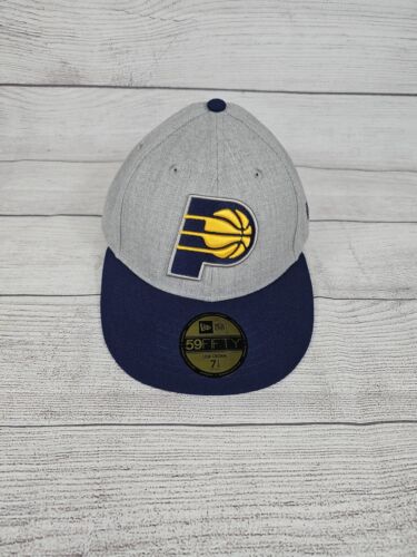 New Era Indiana Pacers NBA LC Two-Tone Fitted Hat Heathered Gray Size 7 1/4 - Picture 1 of 5
