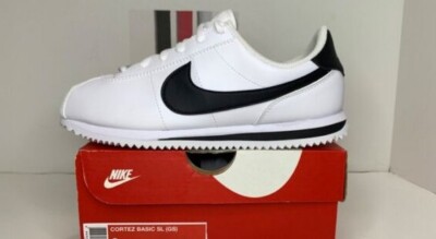 Nike Cortez Basic Leather GS Size 5.5Y-6.5Y White Black 904764-102