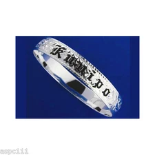 SILVER 925 HAWAIIAN BANGLE BRACELET BLACK ENAMEL KUUIPO SCROLL SMOOTH EDGE 10MM