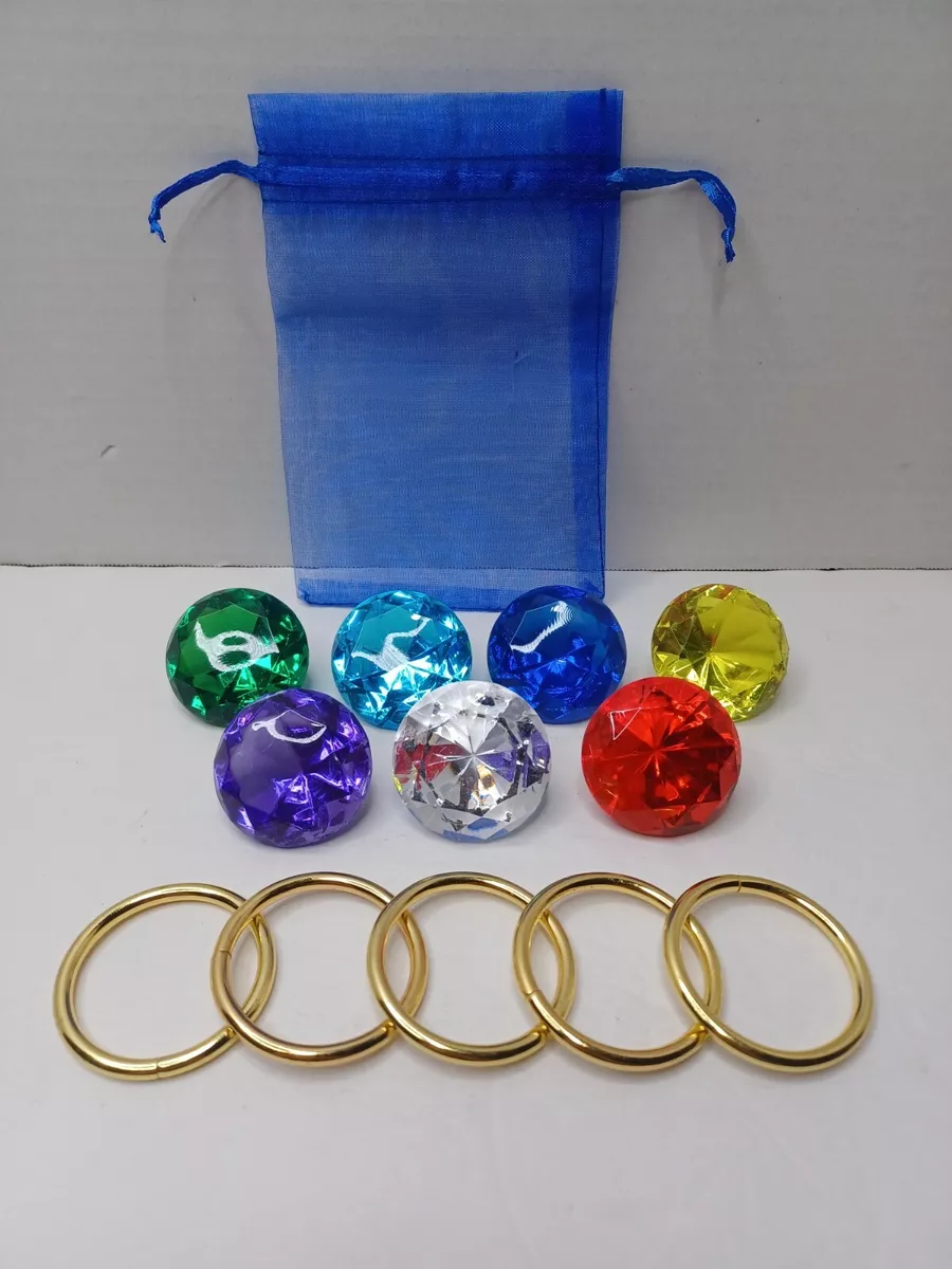 Sonic The Hedgehog 7 Chaos Emeralds And 5 Power Rings With A Bag