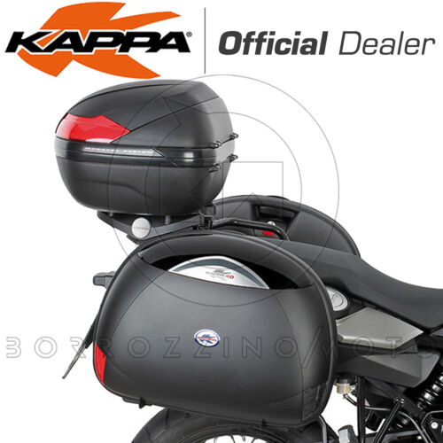 COPPIA VALIGIE LATERALI KAPPA K40 K40N MONOKEY 40L NERO GOFFRATO UNIVERSALE MOTO - Foto 2 di 5