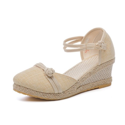 Women's Summer Fashion Solid Color Casual Wedge Fashion Sandals Shoes - Picture 5 of 13