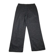 Hearts Of Palm Pants Womens 10 Black Polka Dots Straight Leg