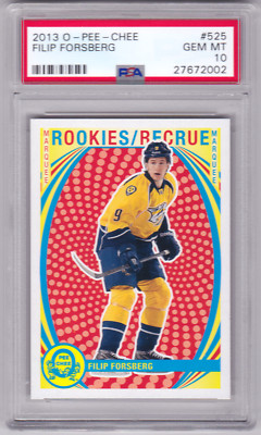 2013 O-Pee-Chee OPC Hockey Flip Forsberg Predators PSA 10 Edelsteine neuwertig #525 POP 2