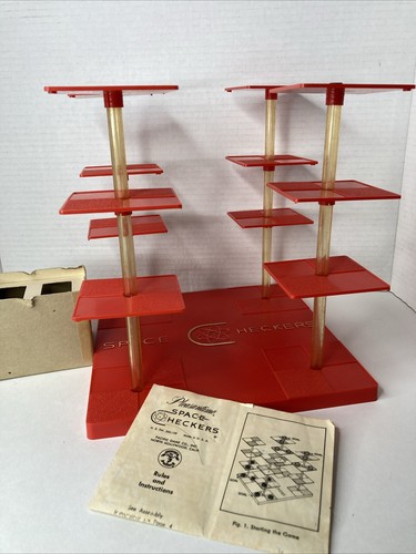 Vtg Pleasantime Games Boardgame Space Checkers Box Fair/VG SciFi Star Trek Cmple - Picture 14 of 19