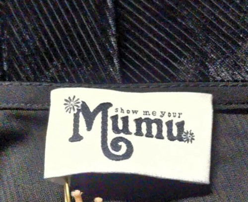 Show Me Your Mumu Kleid Damen Small Schwarz Samt Gerippt Mischa Rüschen Bodycon - Bild 8 von 10