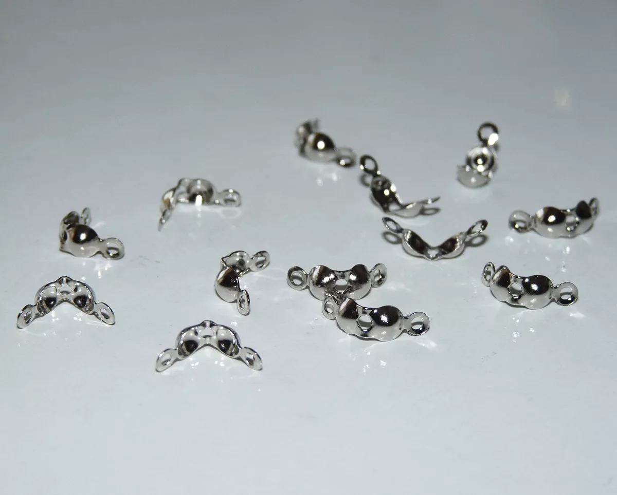 3mm Crimp Bead Covers, Silver Tone - Golden Age Beads