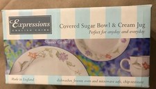 Royal Doulton Expressions Summer Carnival Covered Sugar Bowl And Cream Jug Boxed