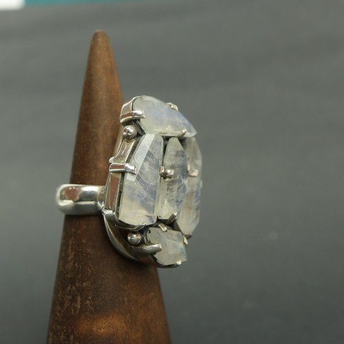 Vintage Sterling Silber Moonston massiver Statement Ring 925 Gr. L 1/2 20,29 g - Bild 5 von 8