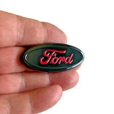 Ford Red on Black 2 1/4" Steering Wheel Emblem Horn Button Pad Logo Badge