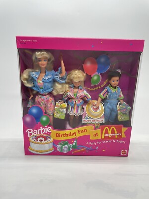 Barbie 1993 Birthday Fun at Mc Donald's  Fabriqué en Malaisie  NRFB