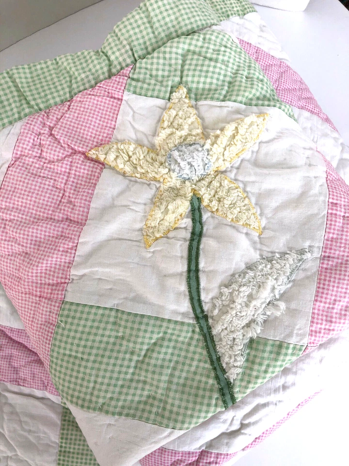 COLCHA DOBLE + diseño de celosía de jardín SHAM estándar con flores ~ ALGODÓN NUEVO Foto 4 de 4