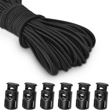 10 Meter 3Mm 1/8Inch Elastic Bungee Shock Cord Stretch String, 25 Pcs Plastic C