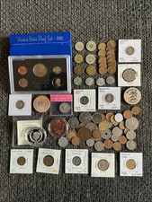 Collectible Junk Drawer Coin Lot 1983S PROOF SET,US &WORLD SILVER,COPPER,JFK
