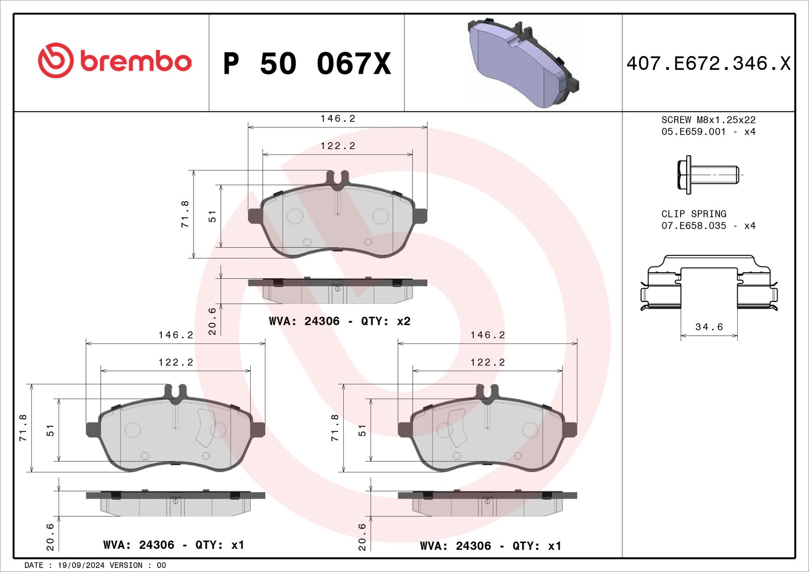 Fits BREMBO P 50 067X Ham pads. XTRA ⭐UK Stock⭐ - Image 36
