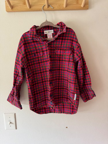 Vintage Rainbow Gymboree Plaid Sz Large Red Button Down