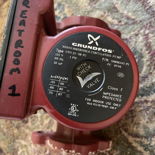 (1) Used Grundfos UPS15-58FC 3-speed Pump 59896341