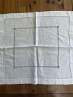 Vintage Set of 5 Off White Linen Cloth Napkins Floral Print with Lacy Borders — photo 10