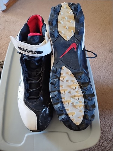 NIKE AIR ZOOM Michael Vick 2007 Cleats (Sz 13) Blk/Wht - Picture 16 of 24