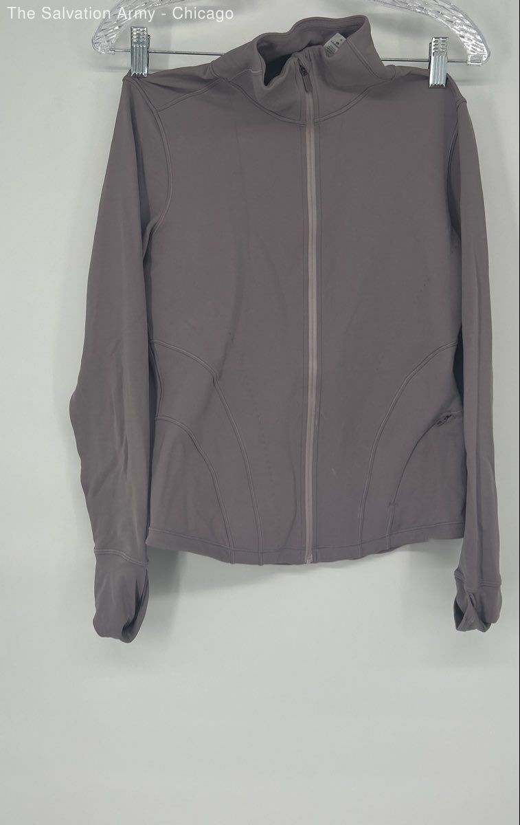 Lululemon Womens Purple Mock Neck Long Sleeve Pockets Full-Zip Jacket Size 4