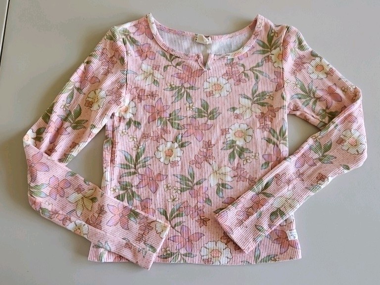 BILLABONG Sz L pink floral  Shirt