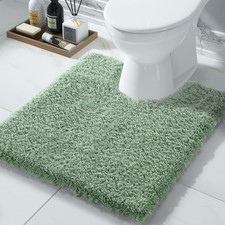 Yimobra U Shaped Toilet Bath Rug Fluffy Plush Super Shaggy Soft Non-Slip Water A