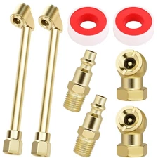 Hromee 8 Pieces Air Chuck Set with Dual Head Tire Chuck, Closed Ball Air Chuc...