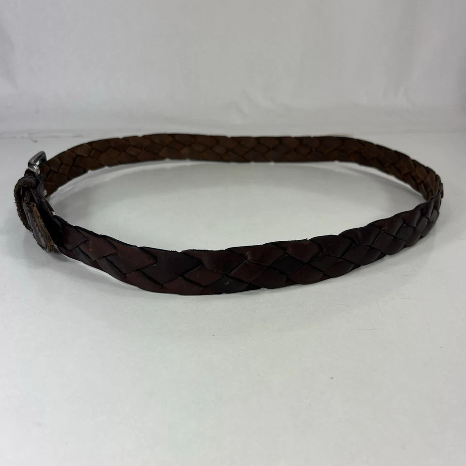 Cinturón de Vestir Dockers Usado Marrón Trenzado Cuero Grano Completo - Talla 36/90 Foto 3 de 4