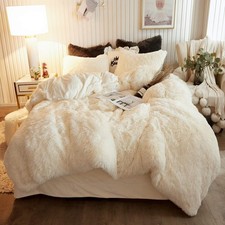 XeGe Plush Shaggy Duvet Cover Set, Luxury Ultra Soft Crystal Velvet Fluffy Be...