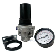 3/8" NPT Compressed Air Compressor Pressure Regulator w/ Gauge Industrial