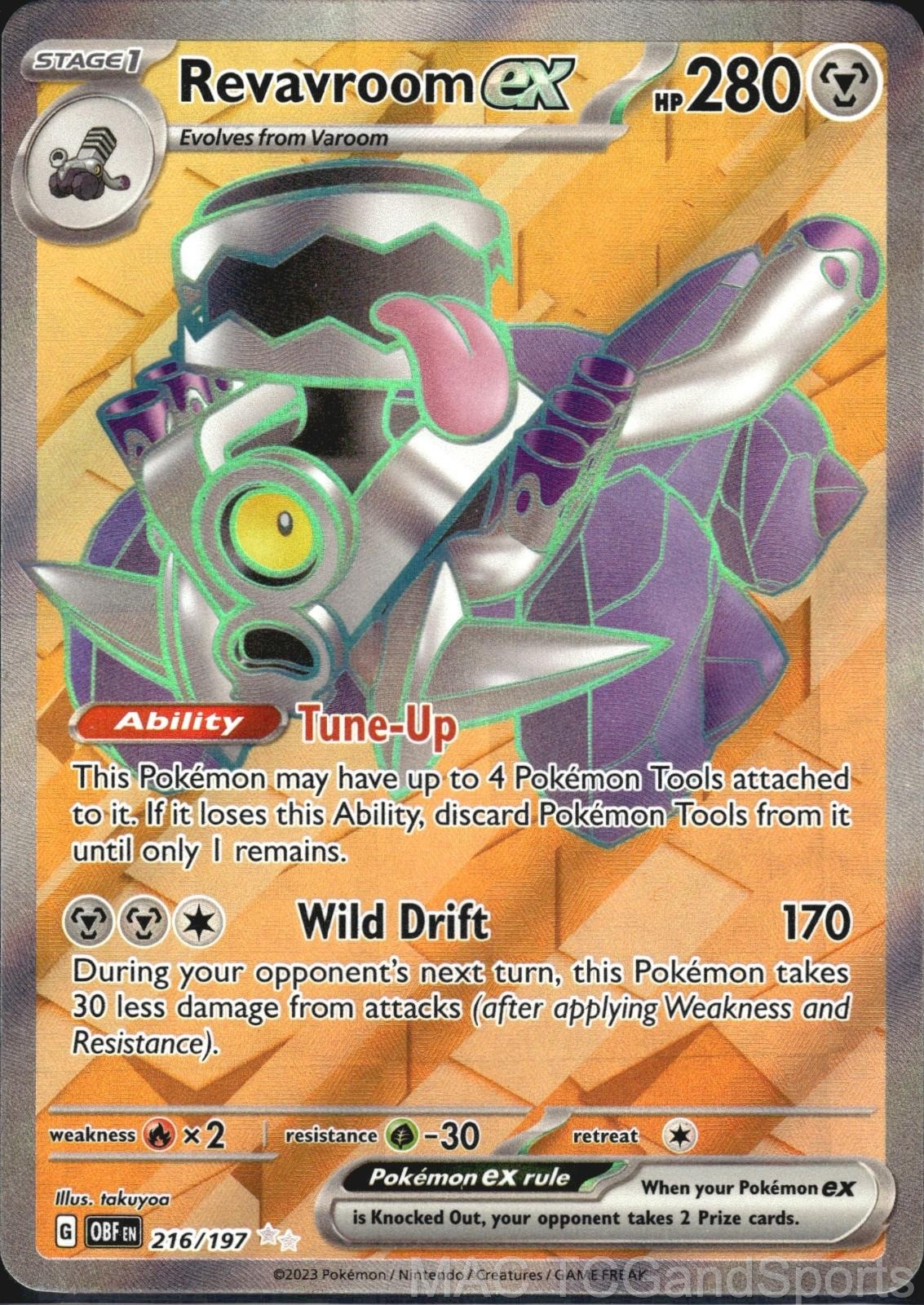 Revavroom ex 216/197 Holo Obsidian Flames Pokemon TCG NM