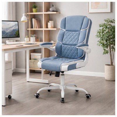 Schreibtischstuhl drehbar mit Wippfunktion Kunstleder Blau HTI-Living