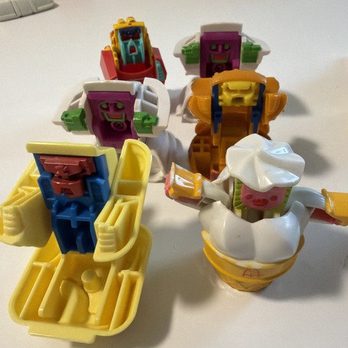Lot of 6 Vintage McDonald's Changeables Robot Food Transformers 1987-1990