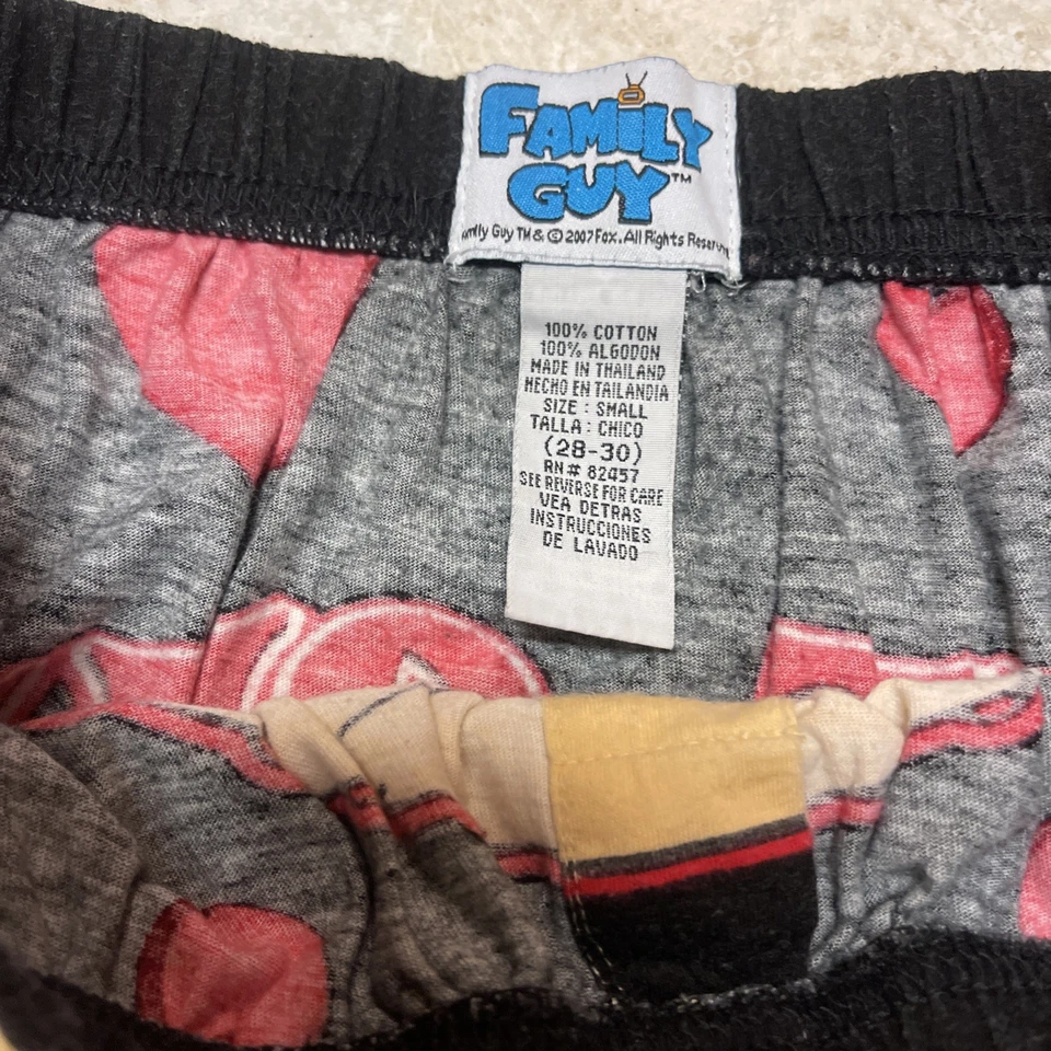 Pantalones Cortos de Salón Stewie San Valentín 2007 De Colección Y2K Family Guy Pequeños 28-30 Boxers Foto 4 de 4