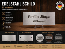 Edelstahlschild Gravur personalisiert V2AStah...