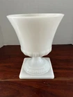E.O. Brody Co. Vintage White Milk Glass 7” Tall Footed Vase/Planter/ Grecian Urn