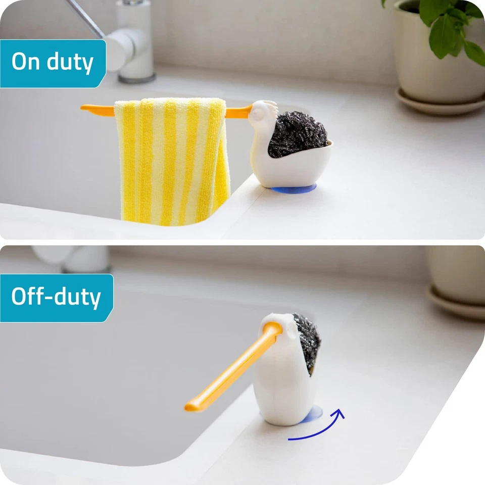 Soporte de esponja y tela de plástico Pelix para fregadero de cocina carrito con ventosa... Foto 4 de 4