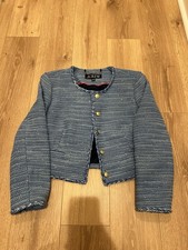 J. Crew Louisa Lady Jacket In Maritime Tweed Pale Seascape Blue Sz 10 Wool Blend