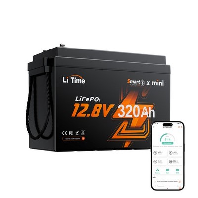 Litime 12V 320Ah LiFePO4 Batterie W190 für Wohnmobil-Untersitz mit Bluetooth