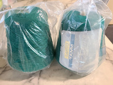 Lot 2 Cones Tamm Rayito Yarn for Knitting Machines - 73% Acrylic 27% Nylon GREEN