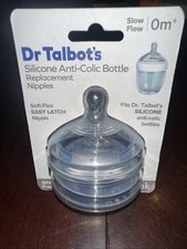 New Dr. Talbots 0M Anti-Colic Bottle Nipples 2-Pack Slow Flow Soft-Flex