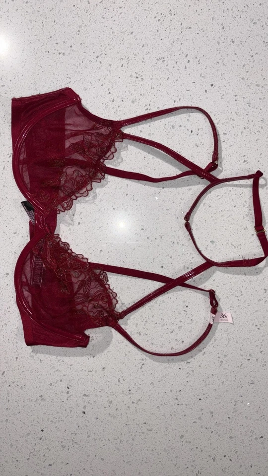 NWT Victoria Secret Very SexyMidnight Affair Embroidery Demi Bra 36C & Panty M - Image 4 of 4