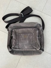 Troop London grey canvas crossbody shoulder bag